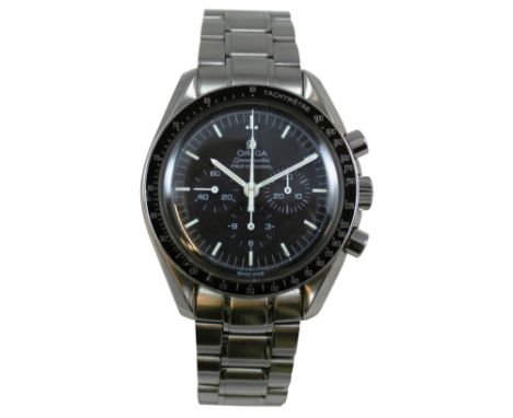 Omega - a Speedmaster Professional "Moon" chronograph stainless steel gentleman's manual wind wristwatch, circa 1998, referen