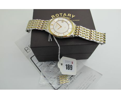 Rotary; A Modern Gent's '1895' Wristwatch, the signed dial with line markers and date aperture, the case back numbered GB0800