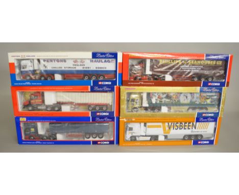 Six Corgi 1:50 scale diecast models. Including CC12918, CC12808, CC12110, CC12012, CC12014 and CC13205. All boxed and G/VG, c