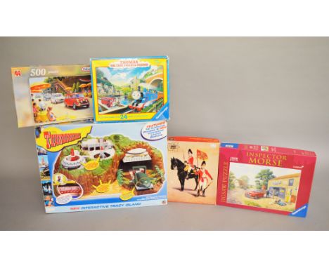 A boxed Vivid Imaginations Thunderbirds Interactive Tracey Island, unchecked for completeness in F/G box together with four b
