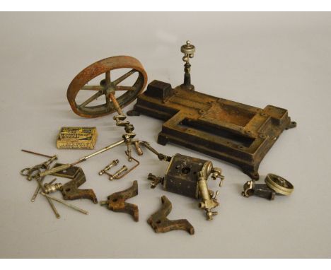 An unboxed dismantled vintage static live steam engine, unchecked for completeness.