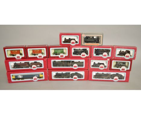 OO gauge, a selection of Dapol items: six tank engine locomotives; Class 56 diesel locomotive; 4-4-0 LMS maroon '563' locomot