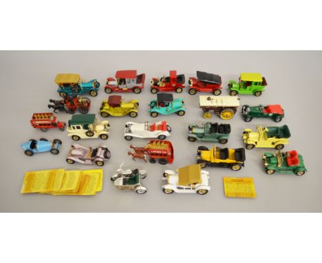 Twenty two unboxed Matchbox 'Models of Yesteryear' diecast models from the earlier ranges including Y-1 Model T Ford, Y-4 Sha