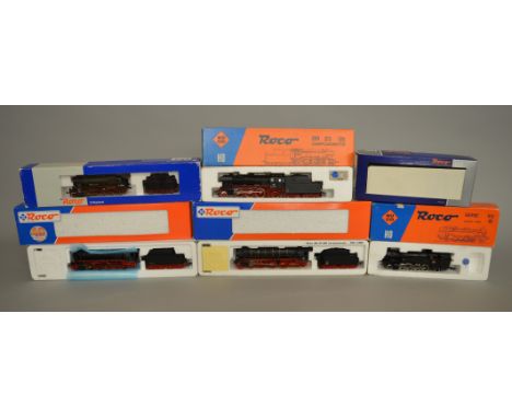 HO gauge, Six Roco Steam locomotives, 04120A Dampflokomotive BR 23, 04122B Serie 93, 43331  Baden G12 1048, 43351 DR BR44 151