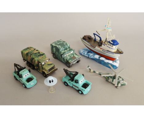 Selection of Disney Pixar Cars diecast models, including harder to find models: two Roller Bowling Maters; Corporal Kim; Andy