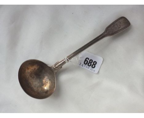 Victorian fiddle thread sauce ladle. Lon. 1844 by GA  65g.         