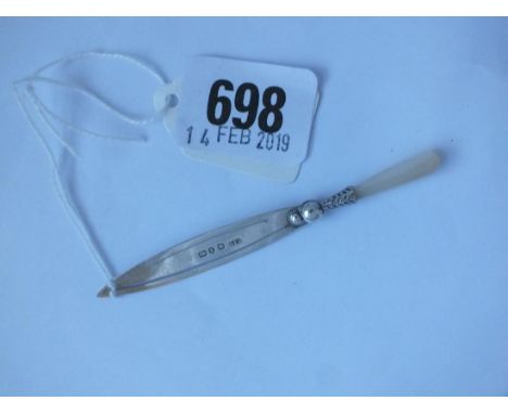 Dagger shaped book mark 3.25" long. B'ham 1899 by CN  
