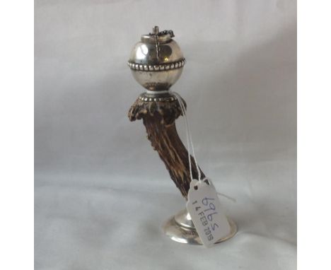 Continental horn mounted table lighter 5" high     