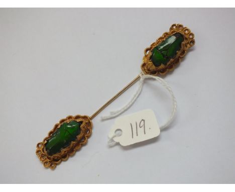 Antique high carat scarab cloak fastener  10cm across 11.8g inc      