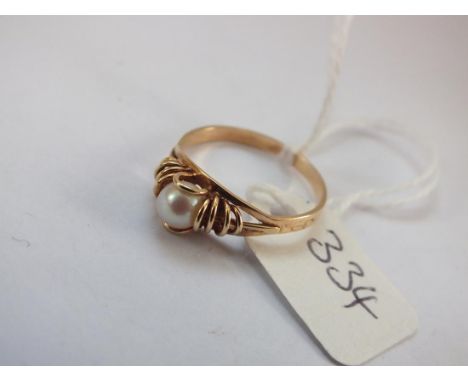 14ct pearl set ring approx size N     