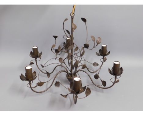 A modern, organic styled ceiling lamp fitting