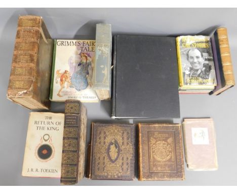 Books: Grimms Fairy Tales by Hans Andersen with colour plates by Harry G. Theaker, Return of the King by J. R. R. Tolkien, a 