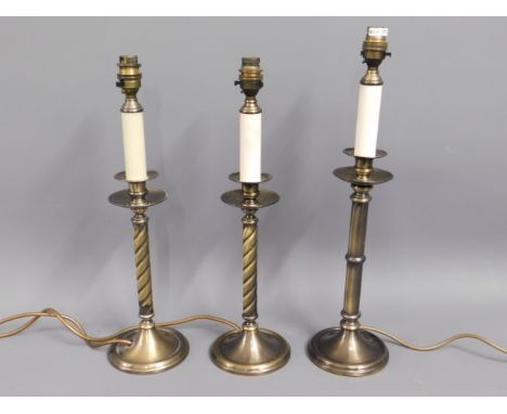Three modern "candlestick" lamps 