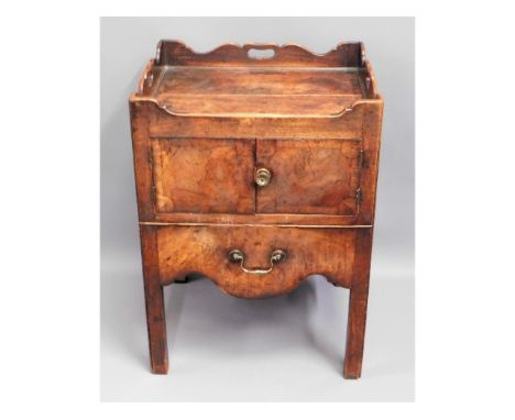 A 19thC. mahogany commode, some faults, 28.75in high x 21.5in wide x 20in deep 