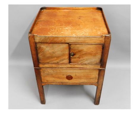 A 19thC. mahogany commode, some faults, 30in high x 22in wide x 20in deep 
