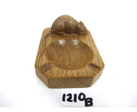 A Robert Thompson (Mouseman) Ashtray, of canted rectangular form with carved mouse signature, 10cm long. Lot 1210B - Good con