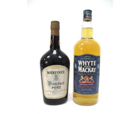 Whisky - Whyte And Mackay Scotch Whisky, 1 litre, 43% Vol., Martinez Director's Port.  (2)