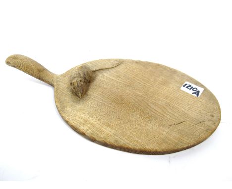 A Robert Thompson (Mouseman) Cheese Board, of oval form with long handle, carved mouse signature, 36cm long. Lot 1210A - Ther