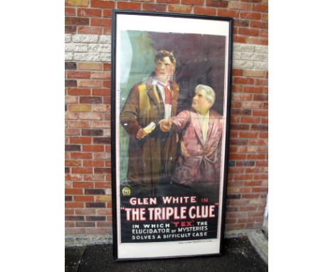 A Vintage Film Poster, "Glen White in The Triple Clue in which Tex the Elucidator of Mysteries Solves a Difficult Case", Arro
