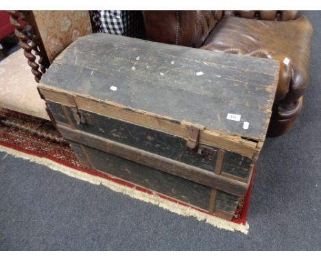 A 19th century pine domed topped trunk. 