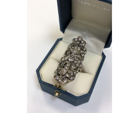 An encrusted Art Deco Style ring