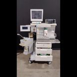 DATEX-OHMEDA AESTIVA/5 ANESTHESIA MACHINE WITH DATEX S/5 MONITOR, MODULES (M-NETPR,M-COP,M-NSAT,M-PT