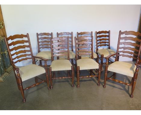 A fine quality set of eight ladder back chairs in very good condition 