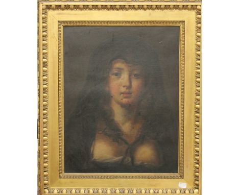 A 19th century oil on canvas, Portrait of a Girl, framed. 36.5 x 47 cm.