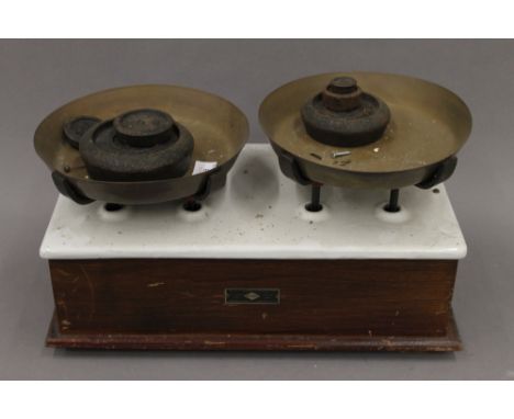 A pair of Victorian pan scales. 40 cm wide.