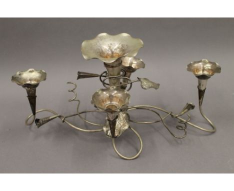 A Chinese silver epergne, maker's mark of YC. 52 cm wide.  (39 troy ounces).