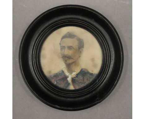 A 19th century miniature portrait, the reverse inscribed ''Mst Blondin Famous for his Tightrope Walk across the Niagara Falls