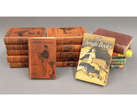 A quantity of various books, including WW Jacobs first edition, The Jungle Books by Rudyard Kipling and vintage newspapers