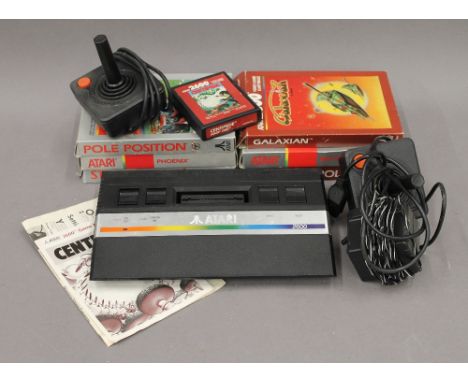 A vintage Atari 2600 games console and games