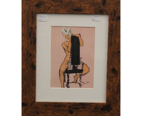 A 1950s lithograph, framed and glazed. 11.5 x 16.5 cm.
