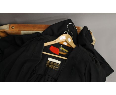 A quantity of vintage items, including two gowns, a set of tails and two bags.