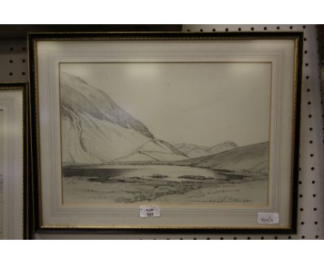 William Heaton Cooper, Pencil Sketch - High Nook Tarn and Original of Illustration in "Tarns of Lakeland"