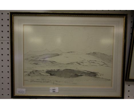 William Heaton Cooper Pencil Sketch -"Pewit Tarn" , Original Book Illustration "Tarns of the Lakeland"