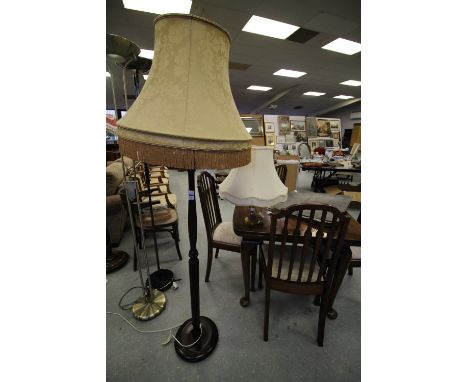 Standard Lamp, Shade, Brass Lamp and Shade
