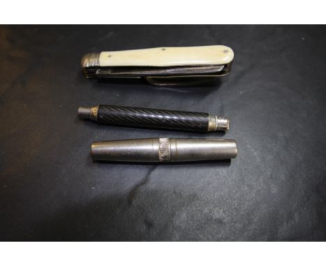 Folding knife/fork, pocket corkscrew and craft knife