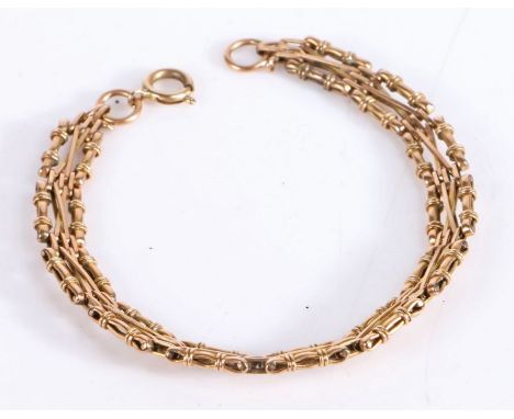 15 carat gold gate link bracelet, weight 11.3 grams&nbsp;