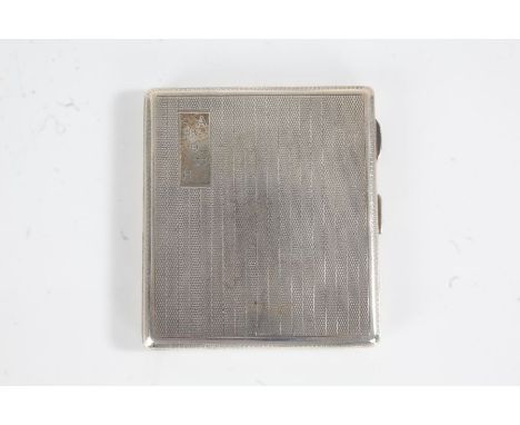 George V silver cigarette case, Birmingham 1930, maker Clifford Brothers, the engine turned exterior with rectangular cartouc