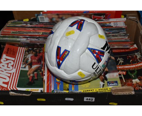 TWO BOXES OF POSTCARDS AND FOOTBALL PROGRAMMES, to include a box of mainly mid to late twentieth century tourist type postcar