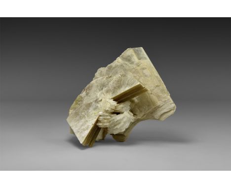A cluster of finely formed muscovite mica crystals, with accessory albite. From the historic ‘Victorian Museum’ collection of