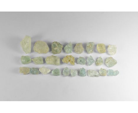 A group consisting of twenty seven pieces of blue to aqua gemmy aquamarine weighing one hundred grams. From the historic ‘Vic