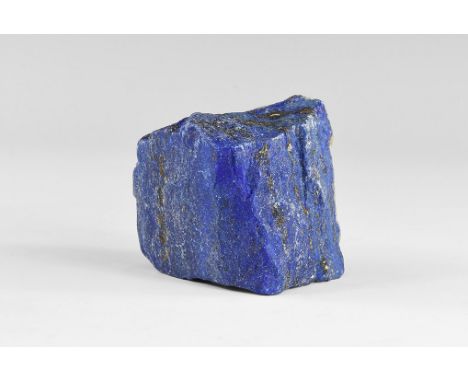 A piece of very high quality intense blue uncut lapis lazuli with good pyrite layering, from Chile. From the historic ‘Victor