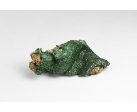 A stunning specimen of crystalline malachite - sometimes called 'velvet malachite' - on a brecciated matrix, from the former 