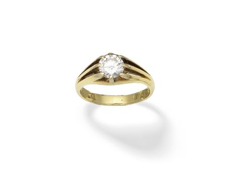 DIAMOND SINGLE-STONE RING, 1951Set with a brilliant-cut diamond, mounted in 18 carat gold,  diamond approx. 1.60cts, maker's 