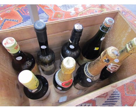 Eight various bottles of Sparkling wine and liqueurs etc including Sirop de Menthe Verte, Clan Dew, Pale Sherry etc (8)