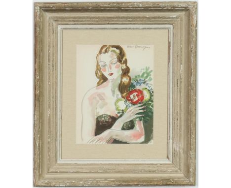 KEES VAN DONGEN, Fille au Fleurs, 1948, off set lithograph, signed in the plate. Catalogue Raisonne : Juffermans pag 180, Fre