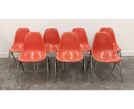 HERMAN MILLER DSS CHAIRS, a set of ten, by Charles and Ray Eames, vintage 20th century, 80.5cm H at highest approx. (10) 